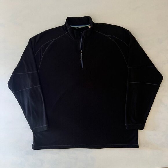 Tommy Bahama Dark Navy Fleece Quarter Zip Sweater Men's 2XT - Picture 1 of 8